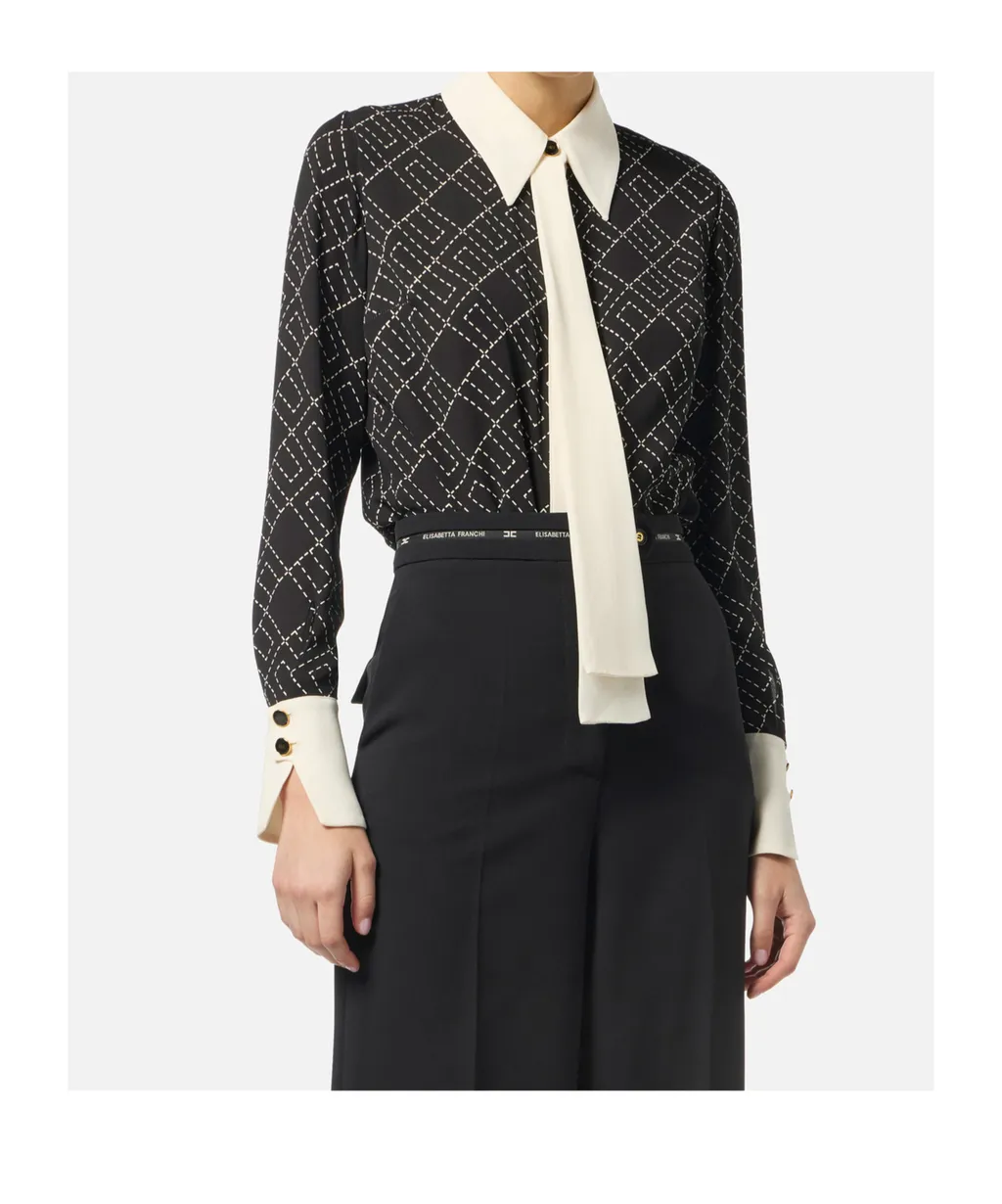 Logo-Print Blouse