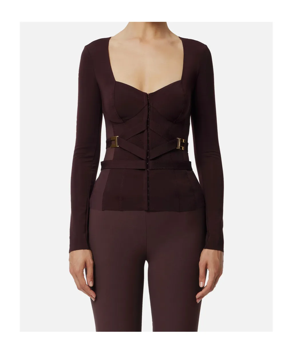 Bustier Top With Tulle Inserts