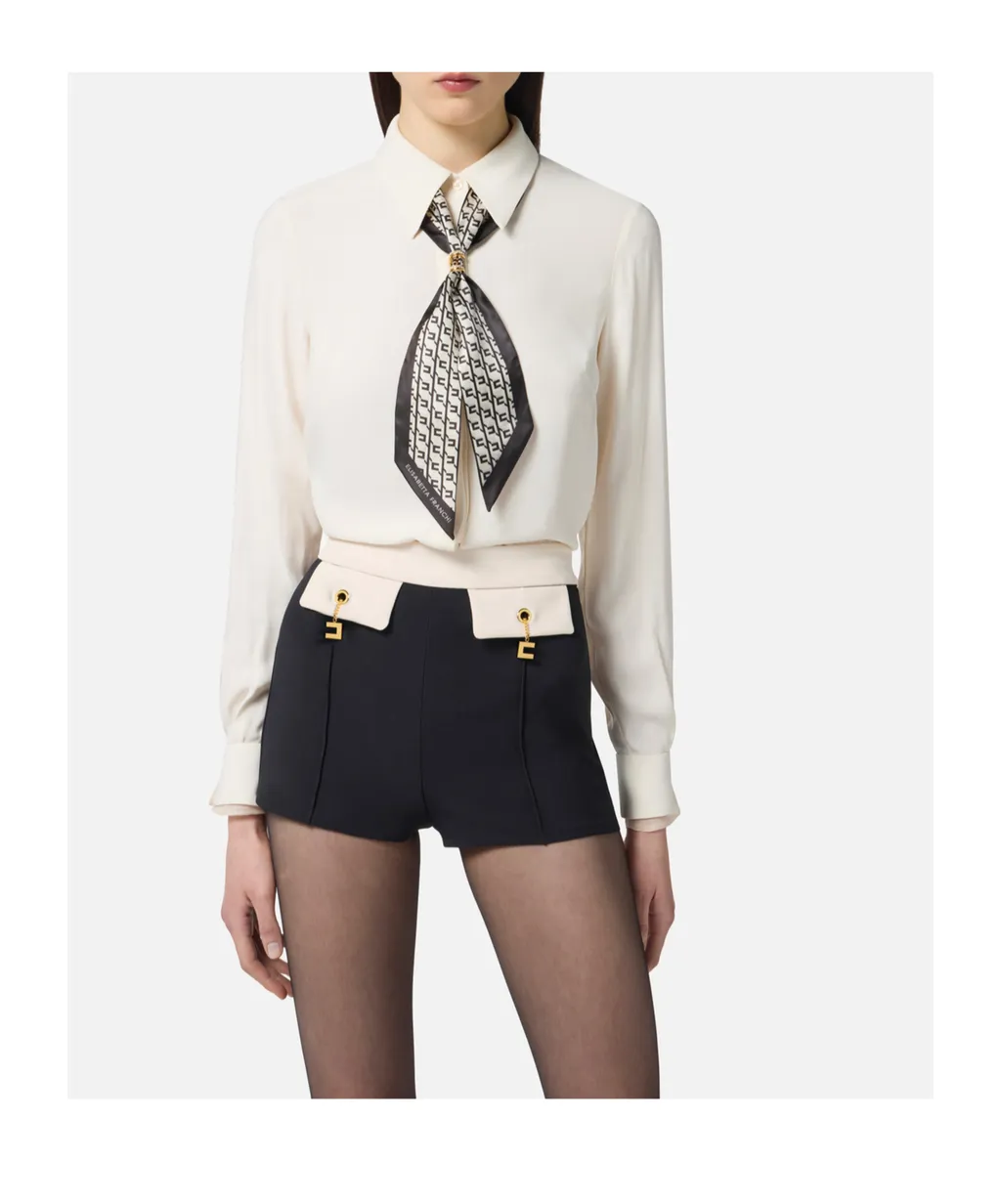 Foulard Scarf Neck Shirt