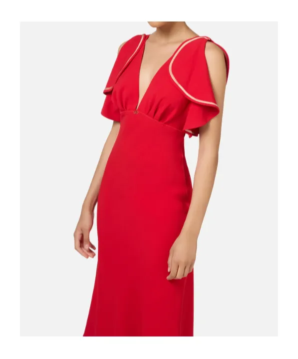 Midi Dress With Cap Sleeves