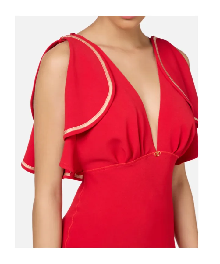 Midi Dress With Cap Sleeves