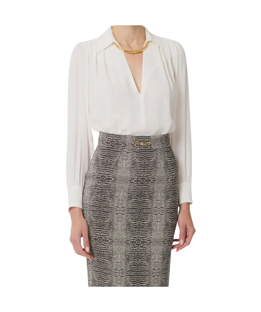 Jewel Detailed Georgette Blouse