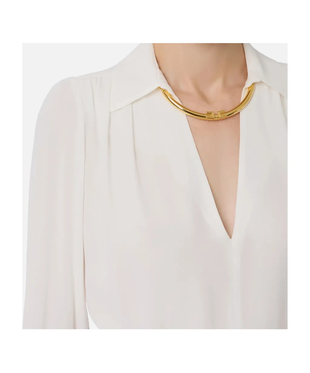 Jewel Detailed Georgette Blouse