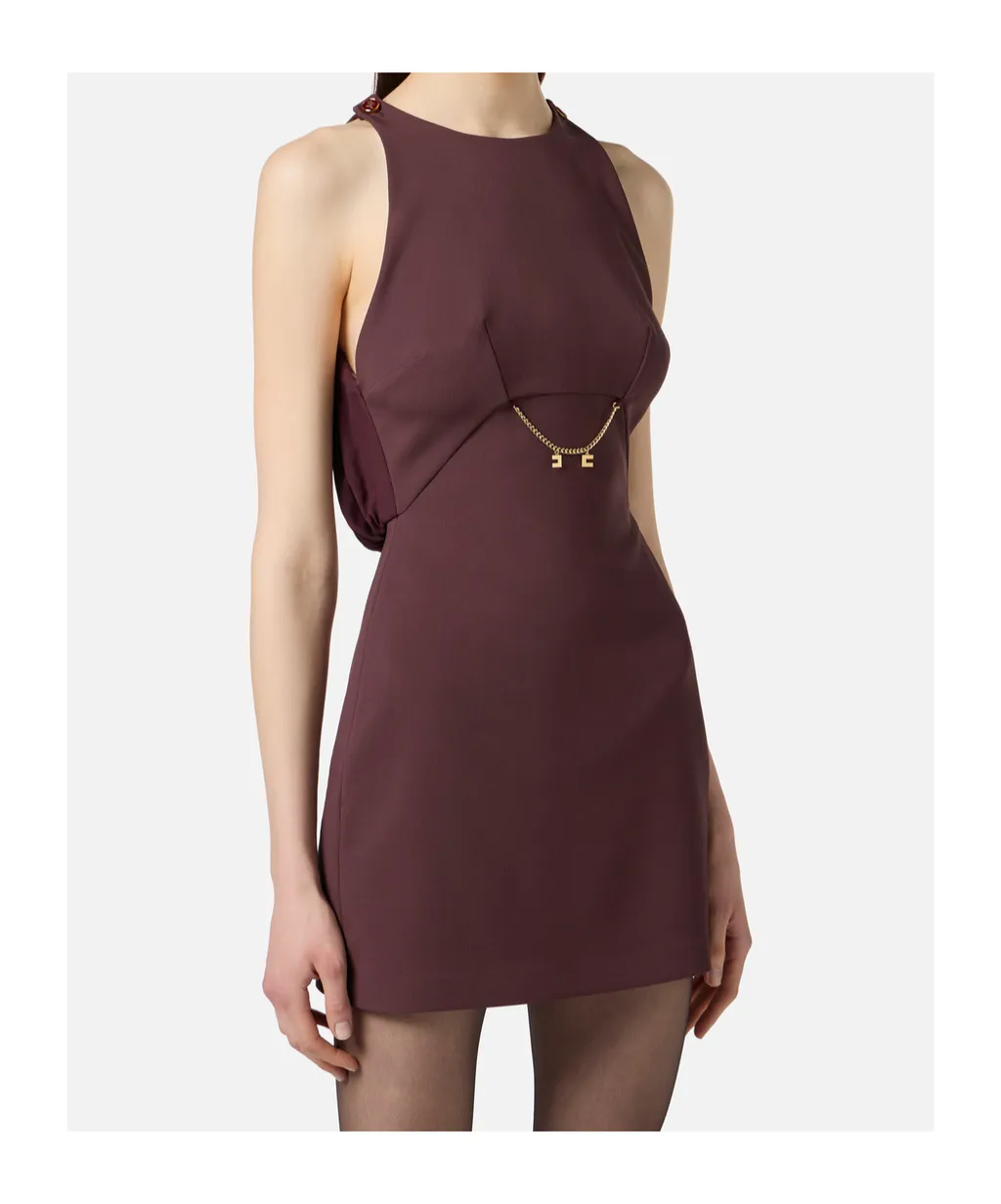 Chain-Embellished Sleeveless Dress