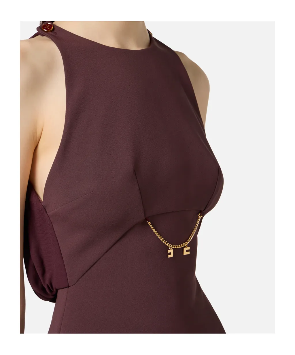 Chain-Embellished Sleeveless Dress