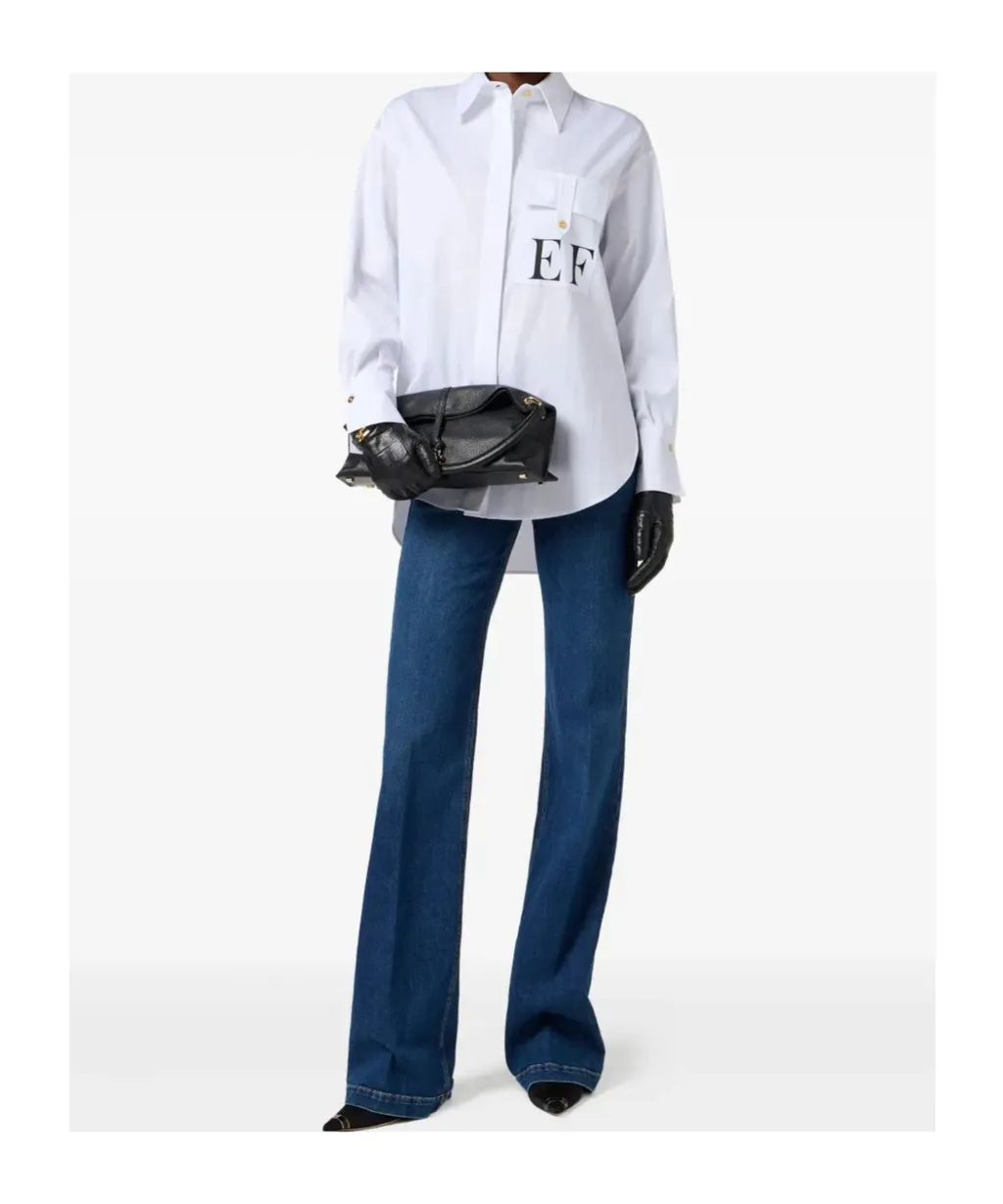 Logo-Print Button-Up Shirt