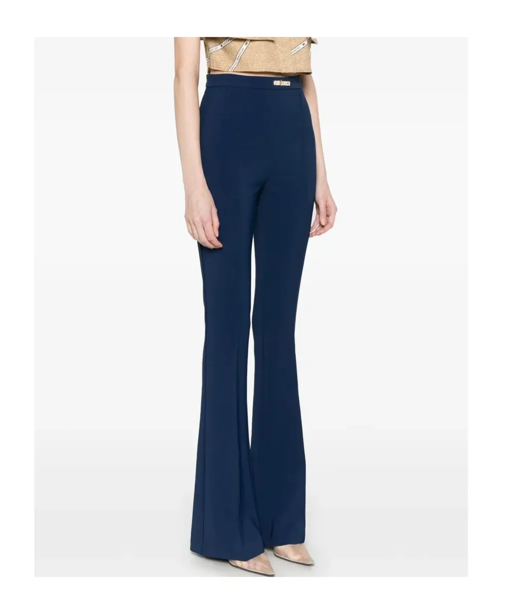 Lightweight Double-Layer CrÊPe Bell-Bottom Trousers