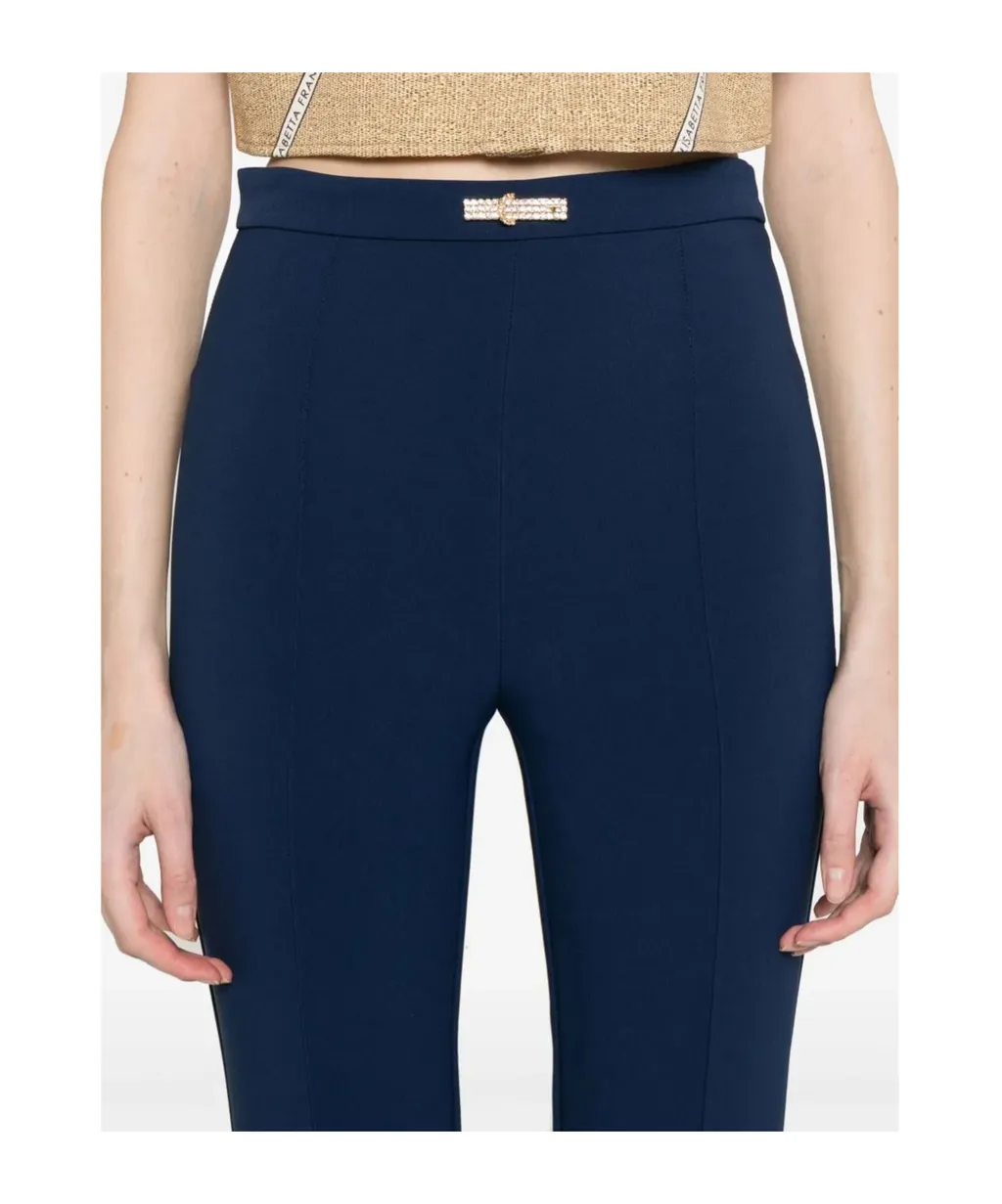Lightweight Double-Layer CrÊPe Bell-Bottom Trousers