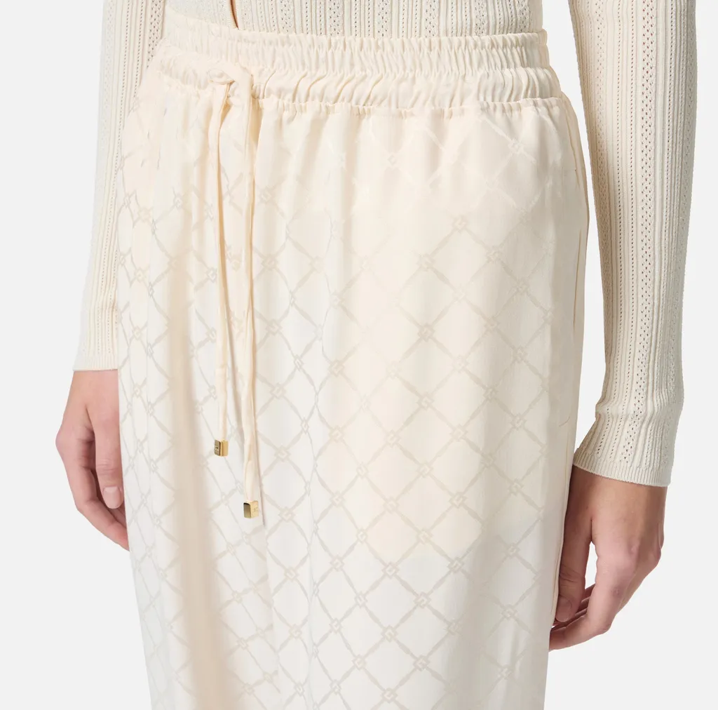 Jacquard Drawstring Straight Leg Trousers