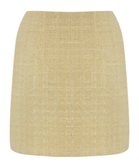 Floral Embroidery Tweed Skirt