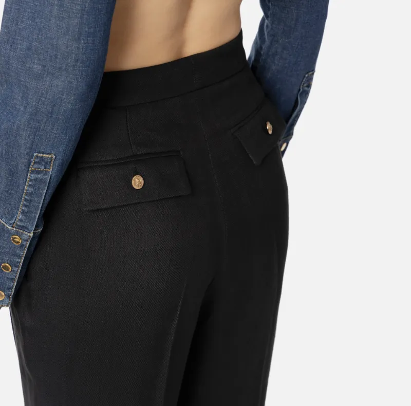 Pleats Gabardine Trousers