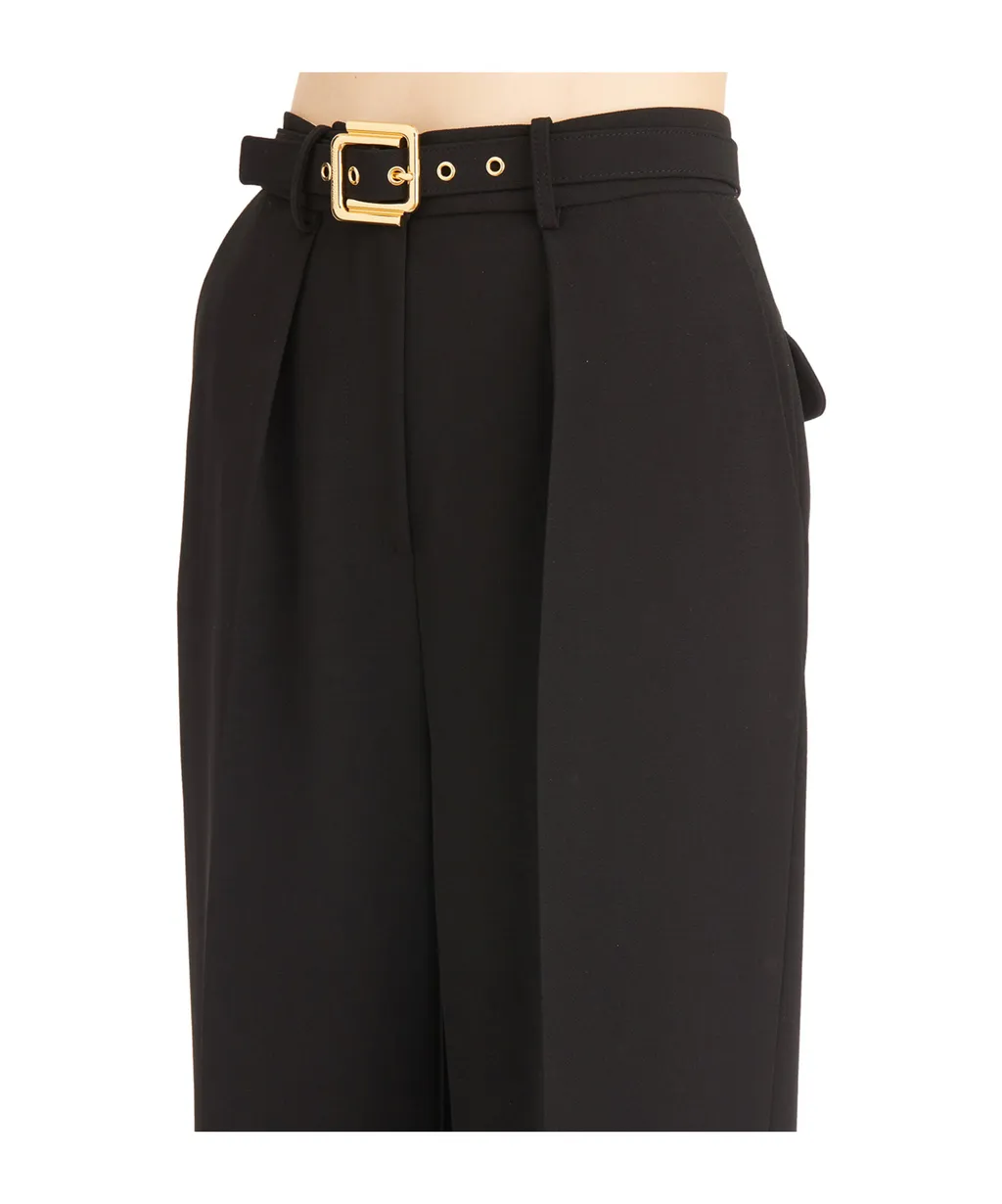 Belt Detailed Lightweight CrÊPe Trousers