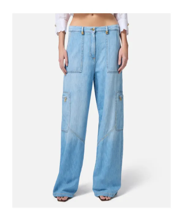 Maxi Pockets Jewelled Detailed Cargo Jeans