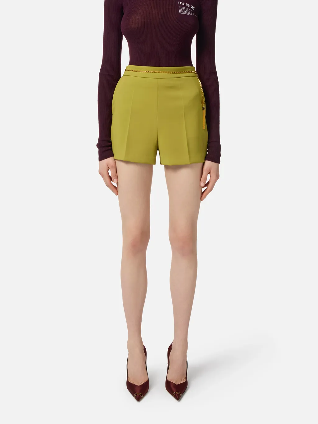 Chain-Embellished Tassel-Detail Shorts