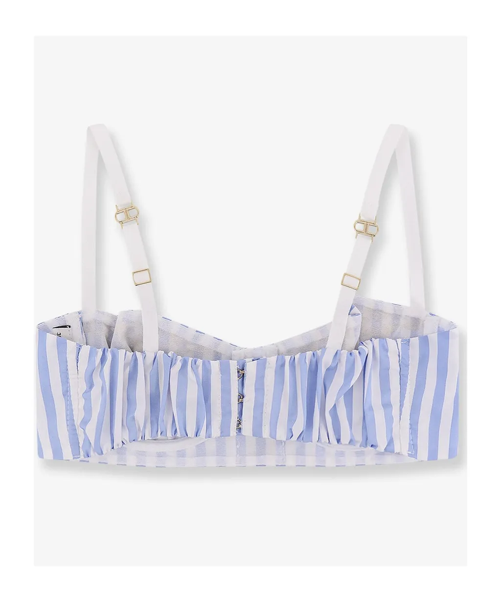 Floral Embroidered Poplin Bra