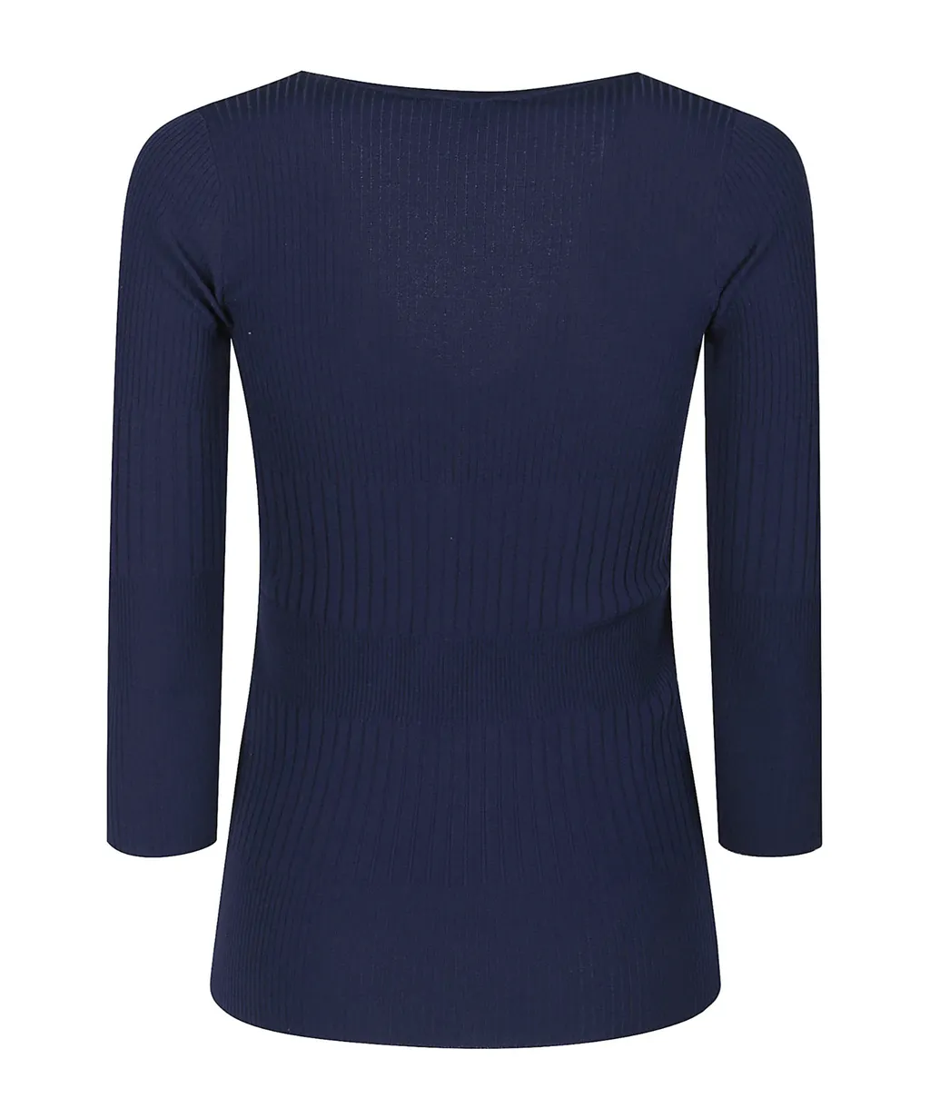 V-Neck Rib Knit Top