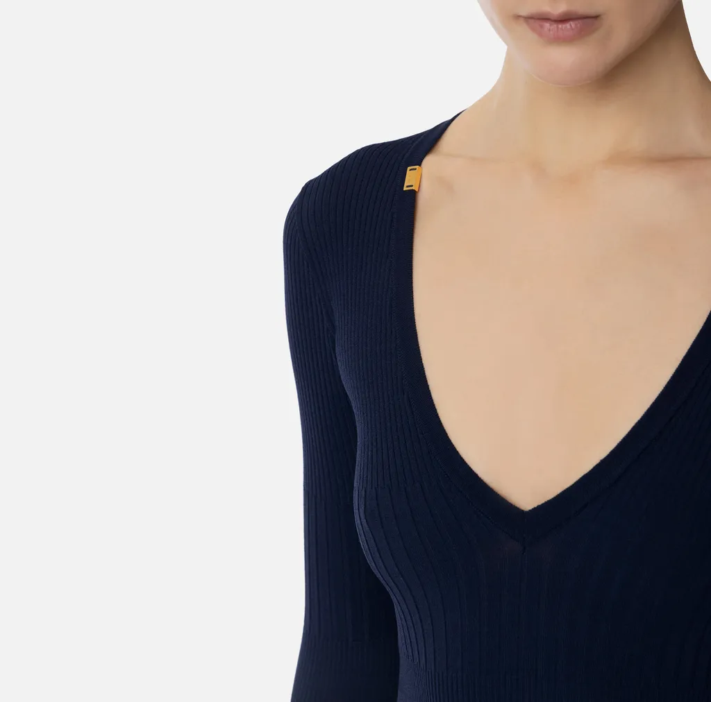 V-Neck Rib Knit Top