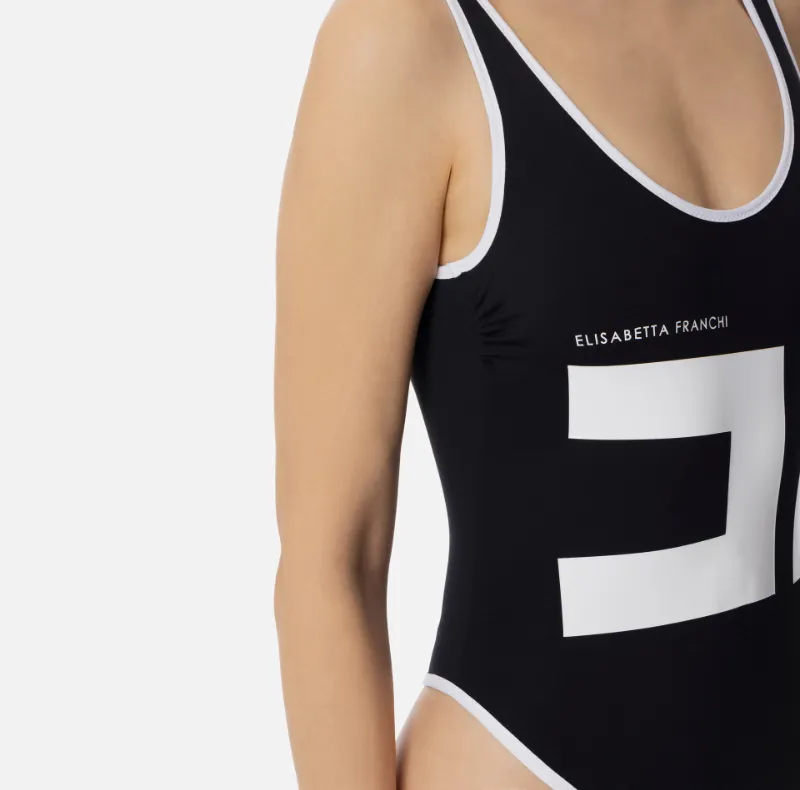 Swimsuit With Maxi Logo Print