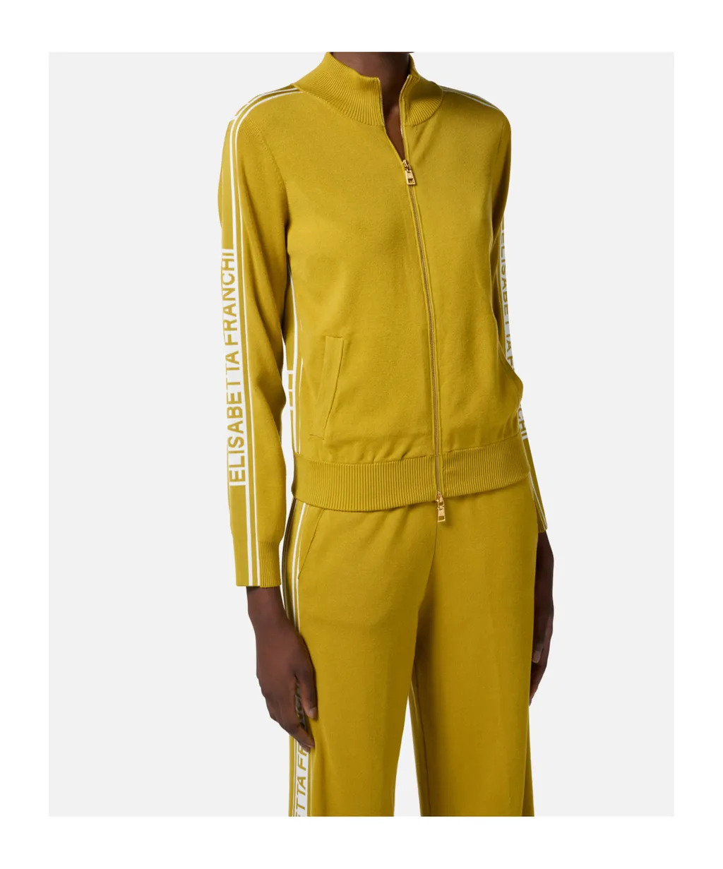 Zip-Up High Neck Cardigan