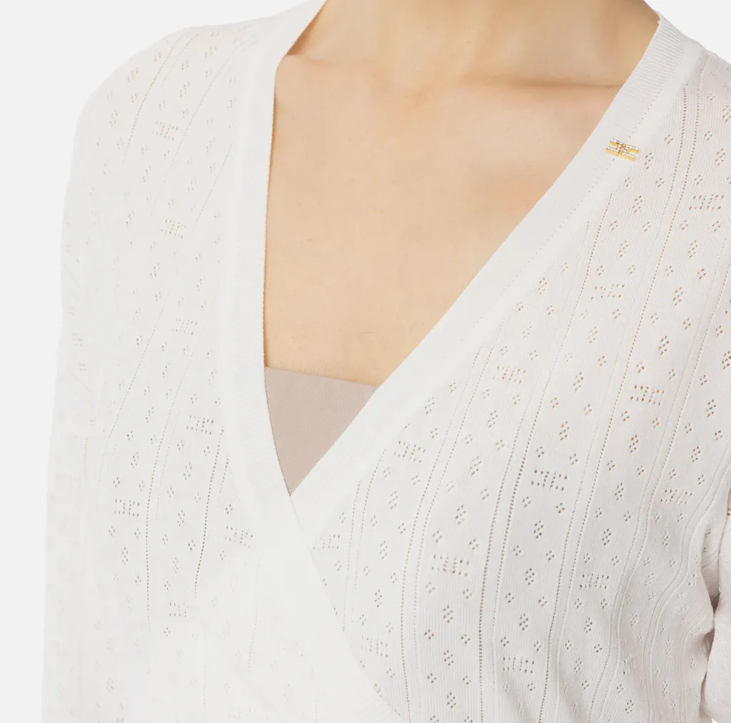 Knit Cardigan With Openwork Embroideries