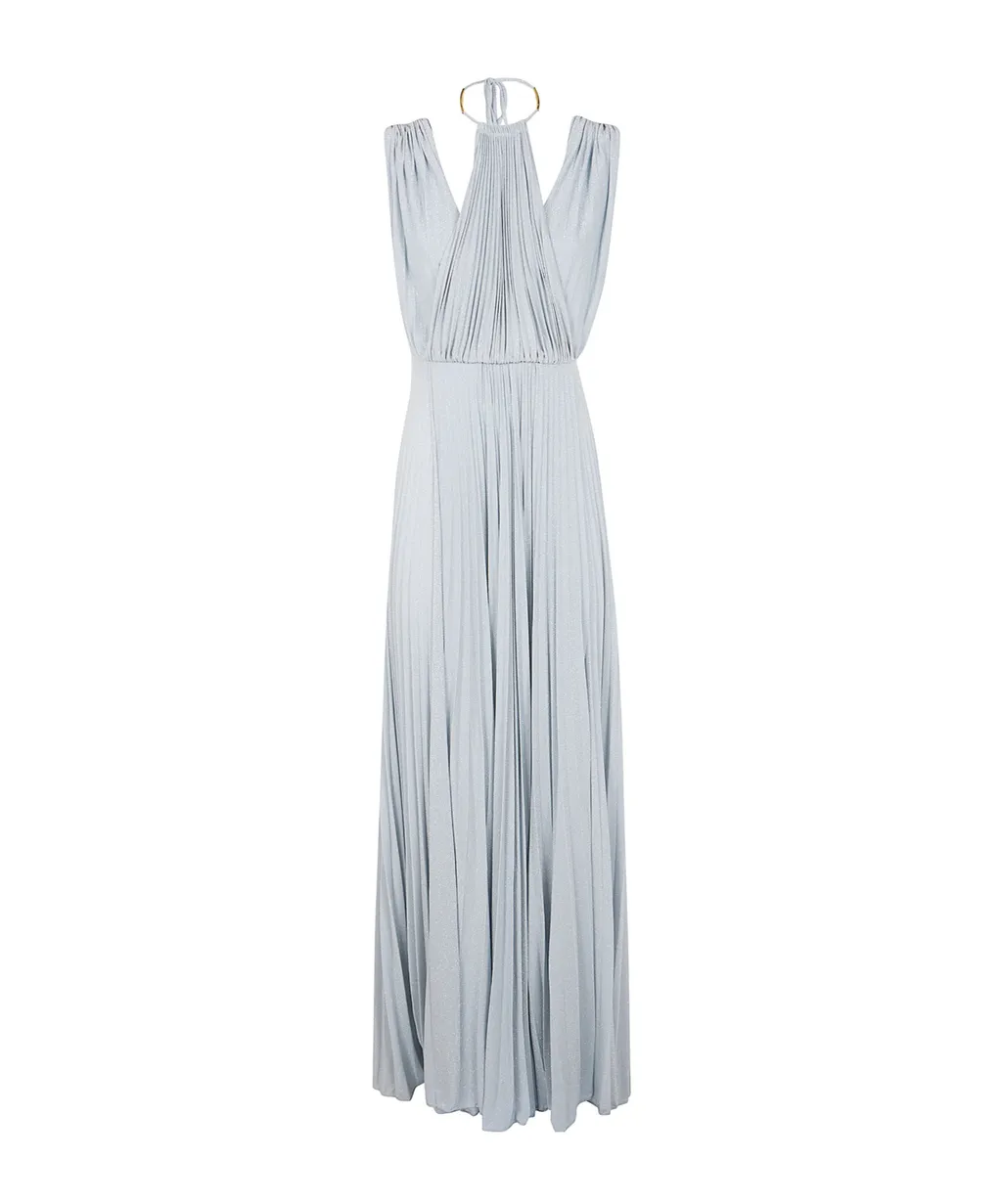 Belted Lurex Maxi Dress