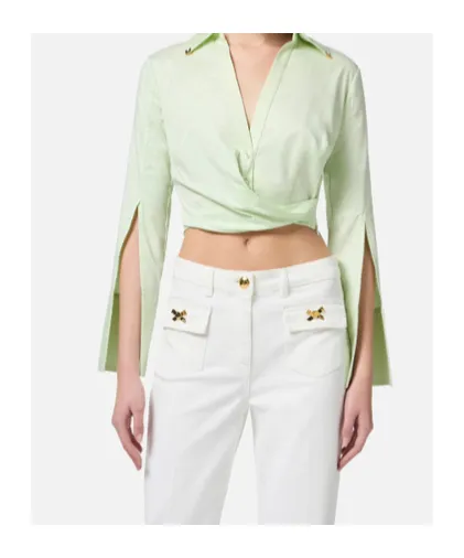Satin Cropped Blouse