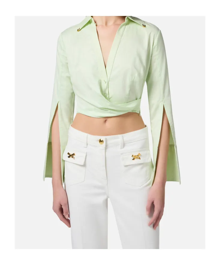 Satin Cropped Blouse