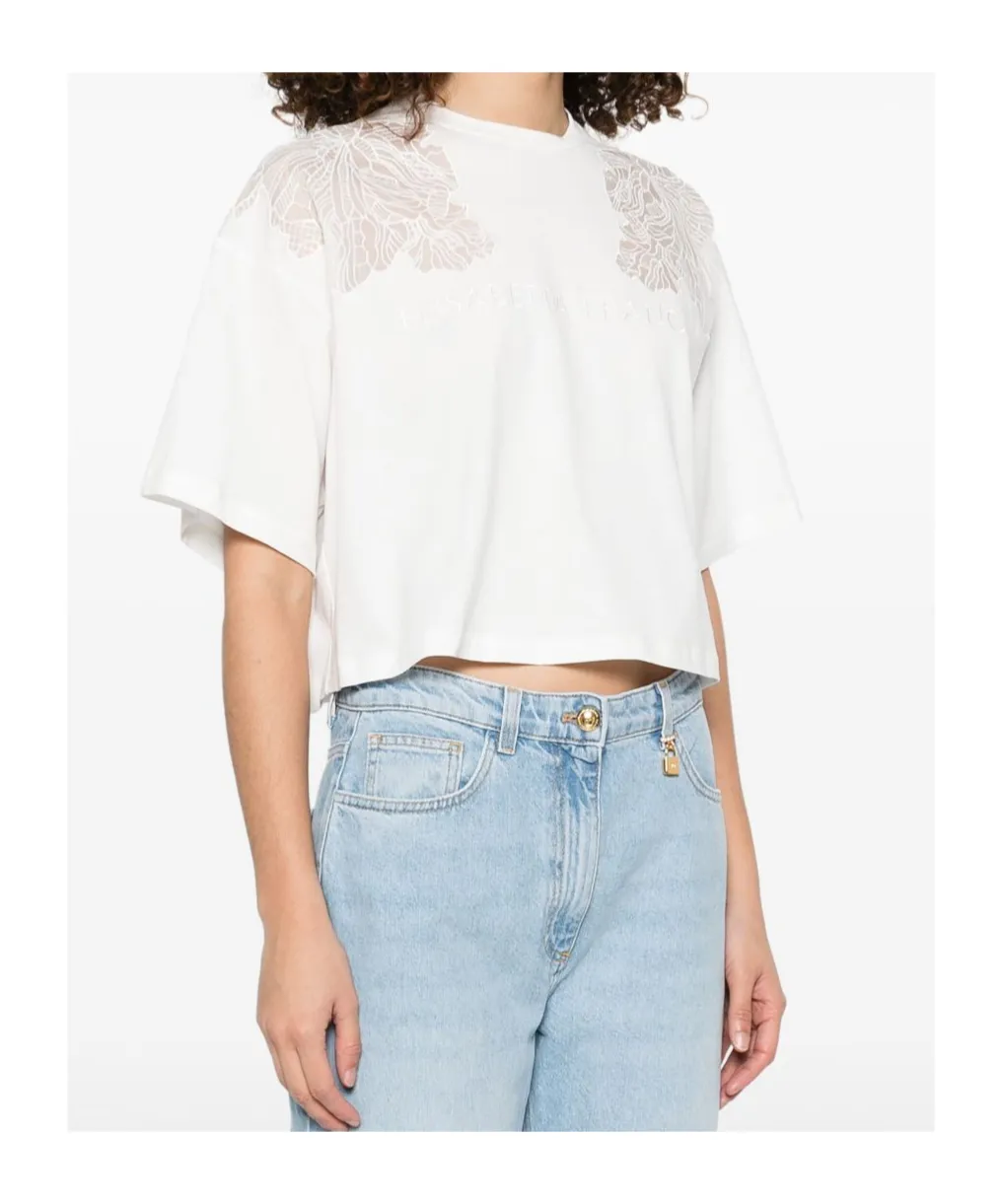 Embroidered Cropped T-Shirt