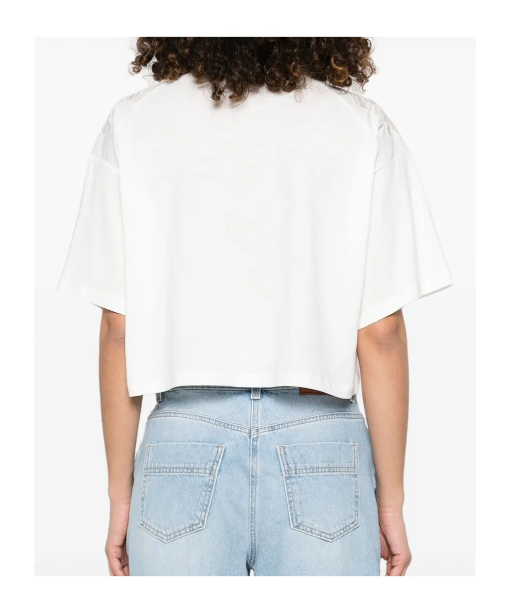 Embroidered Cropped T-Shirt