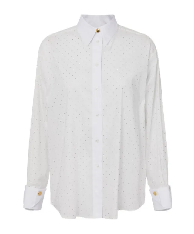 Embellished Oversized Poplin Shirt