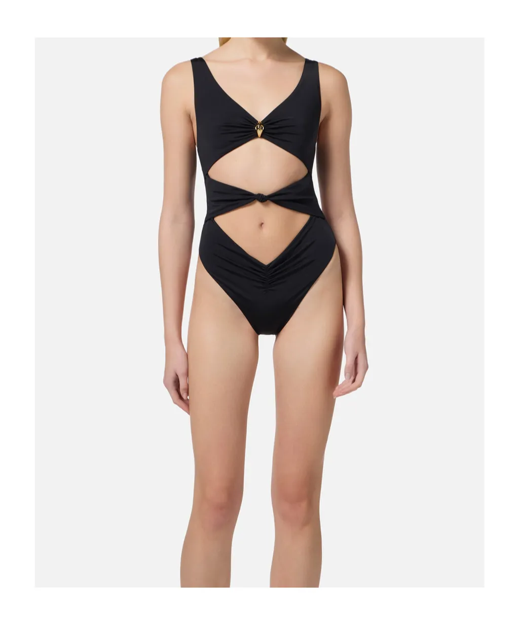 Knot Detailed Cut-Out Swimsuit