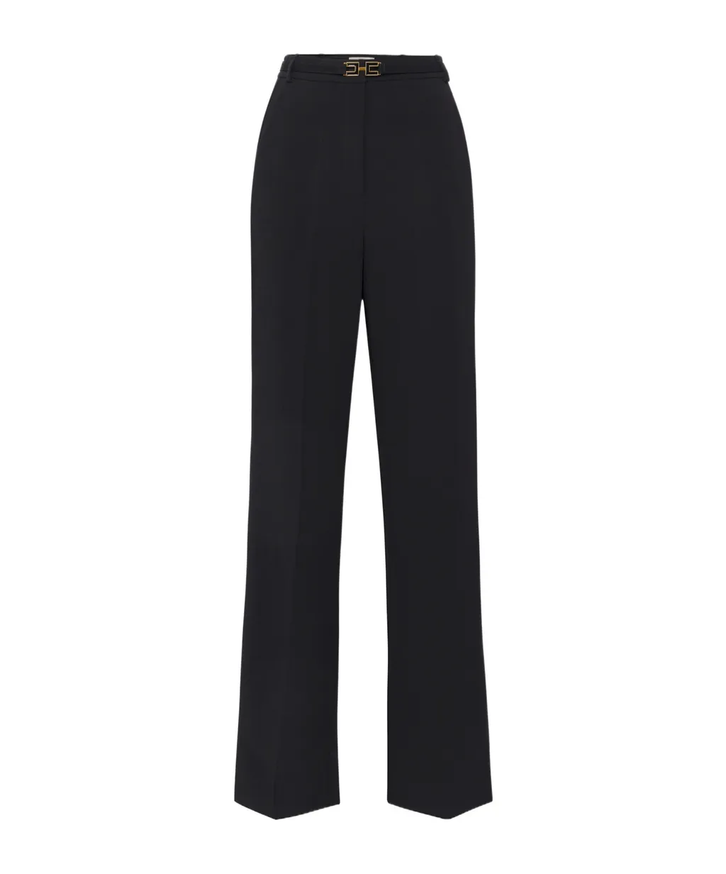 Satin Banded Crepe Trousers