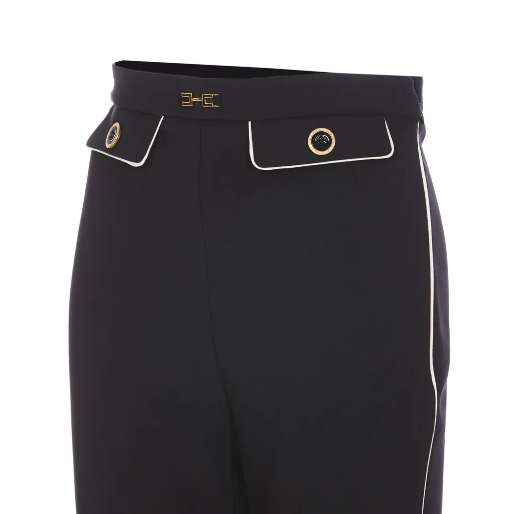 Embellished Horsebit Piping Trousers