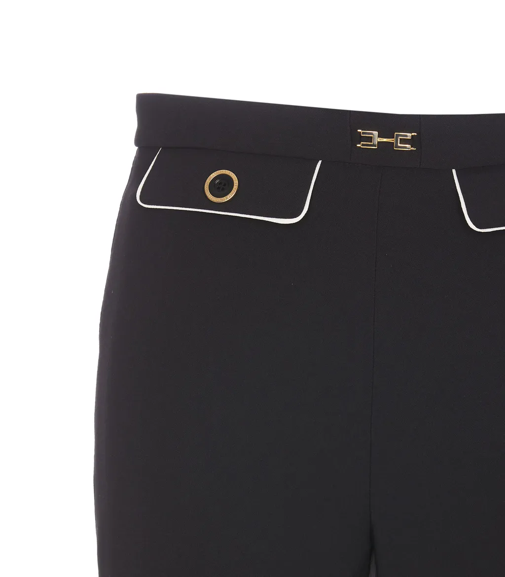 Embellished Horsebit Piping Trousers