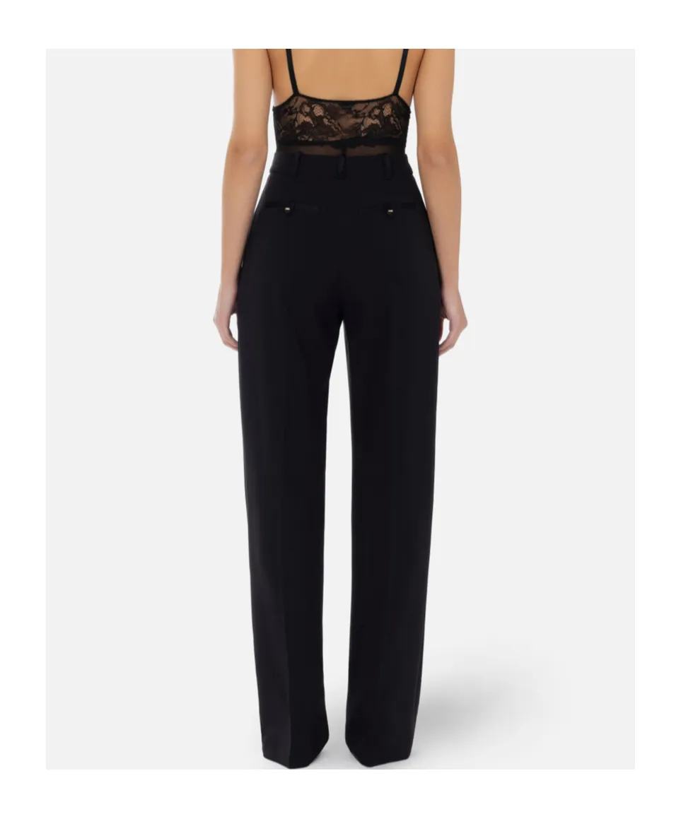 Pleat Detailed Straight-Leg Trousers