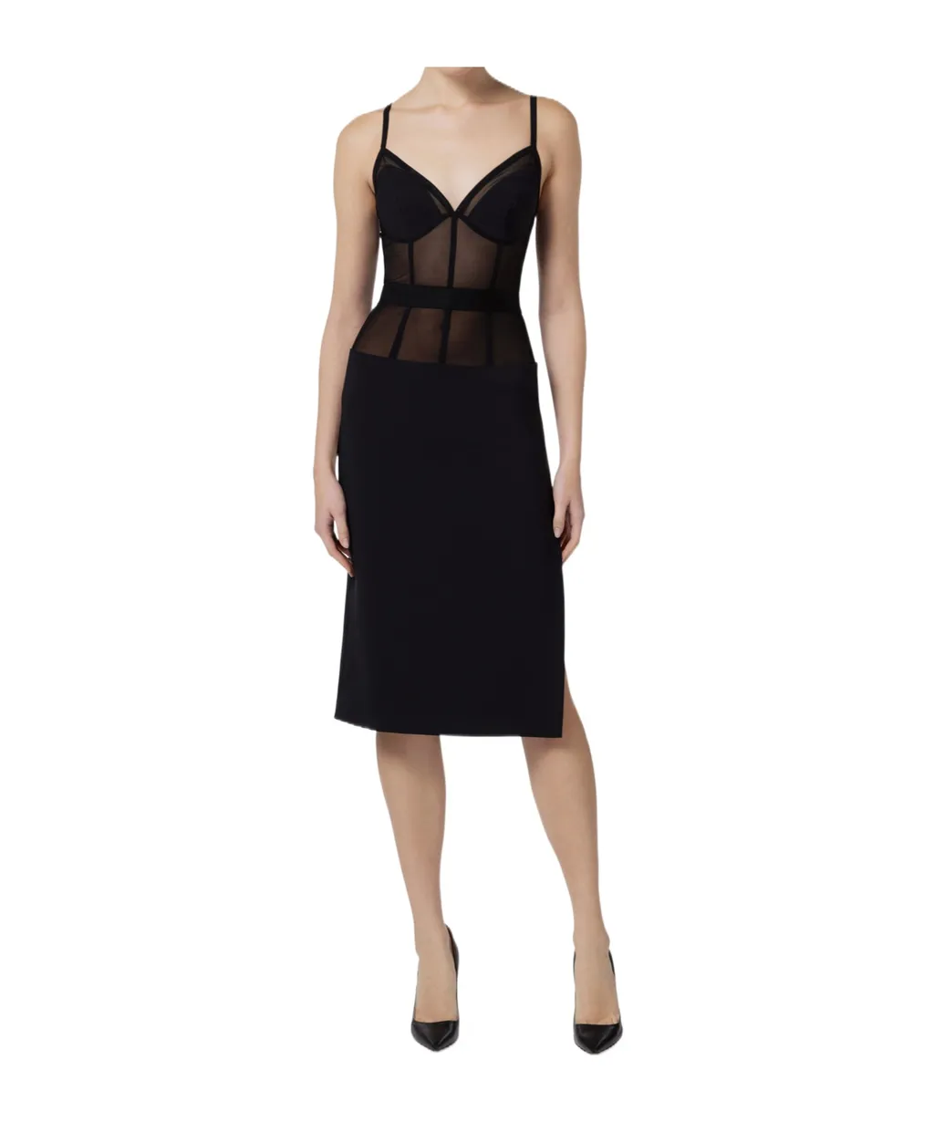 V-Neck CrÊPe Mini Dress