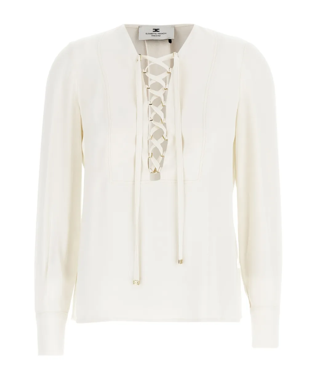 Laced Long-Sleeved Blouse