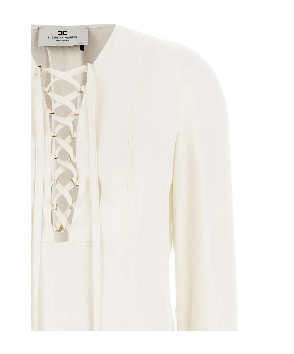 Laced Long-Sleeved Blouse