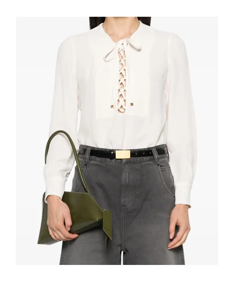 Laced Long-Sleeved Blouse