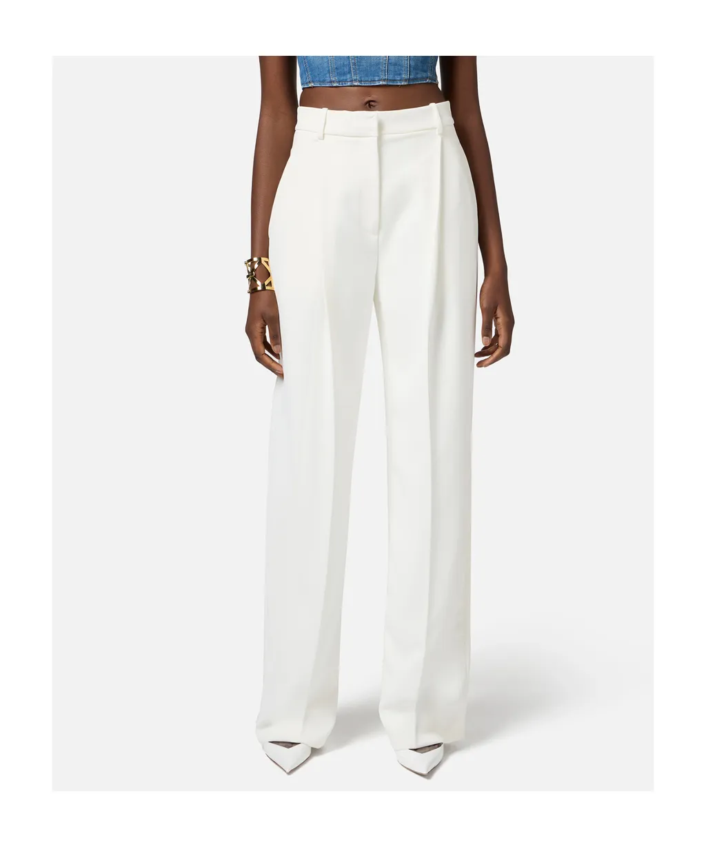 Pleat Detailed Straight-Leg Trousers