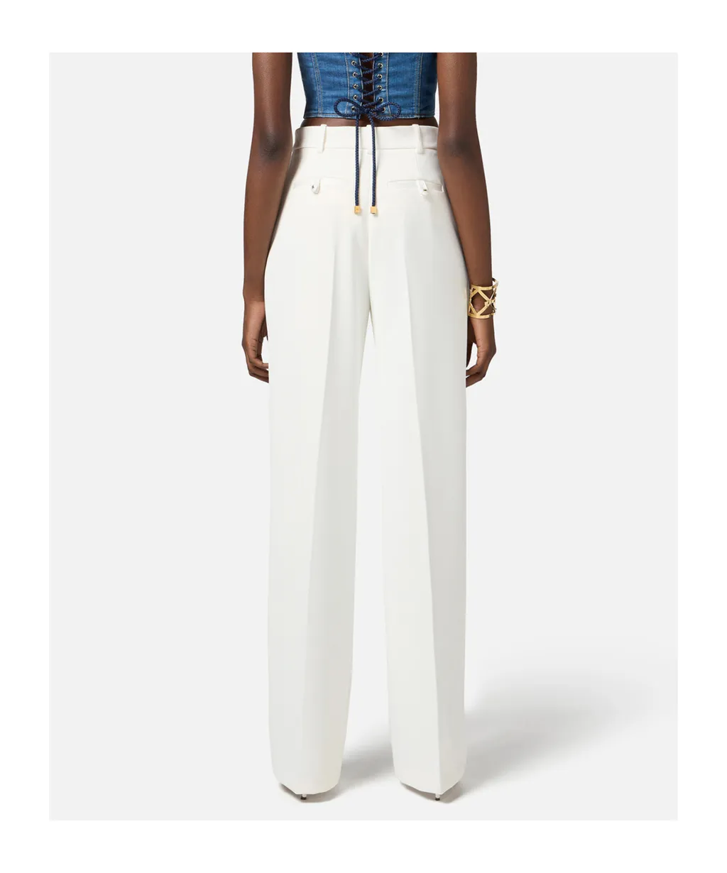 Pleat Detailed Straight-Leg Trousers