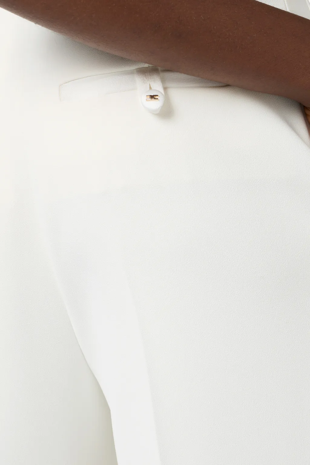 Pleat Detailed Straight-Leg Trousers