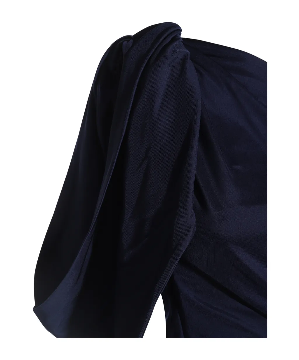 Red Carpet Jersey Asymmetric Dress