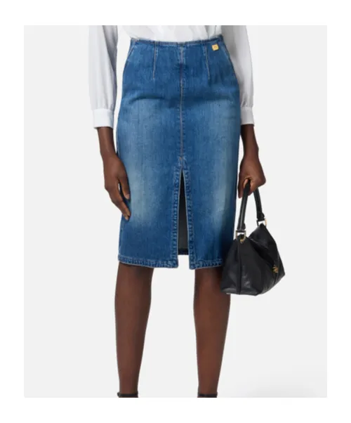 Slit Denim Skirt