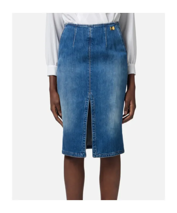 Slit Denim Skirt