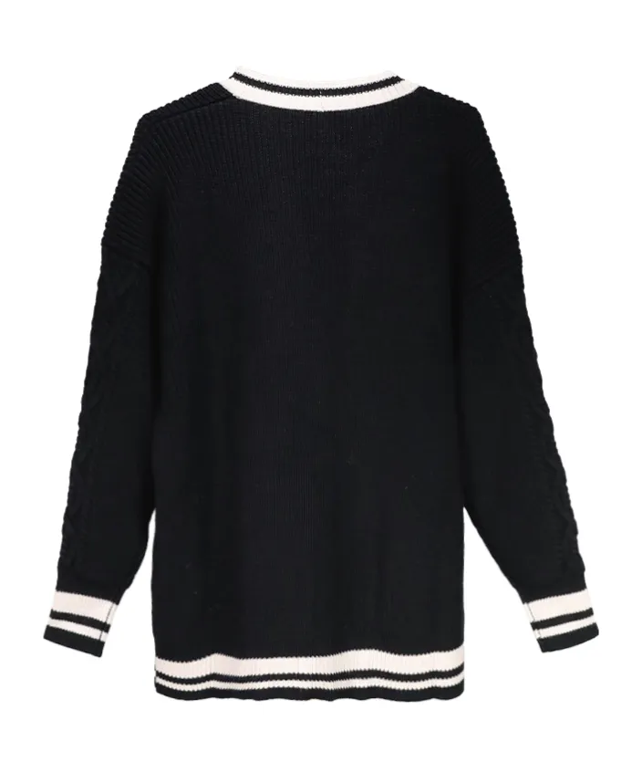 Logo Jacquard College-Style Cardigan
