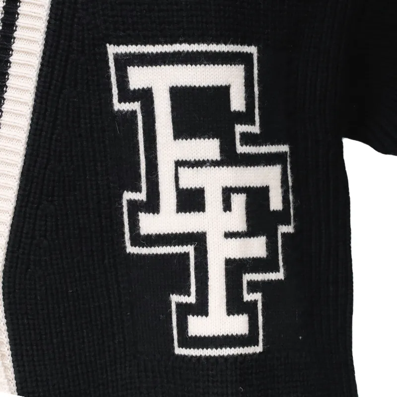 Logo Jacquard College-Style Cardigan