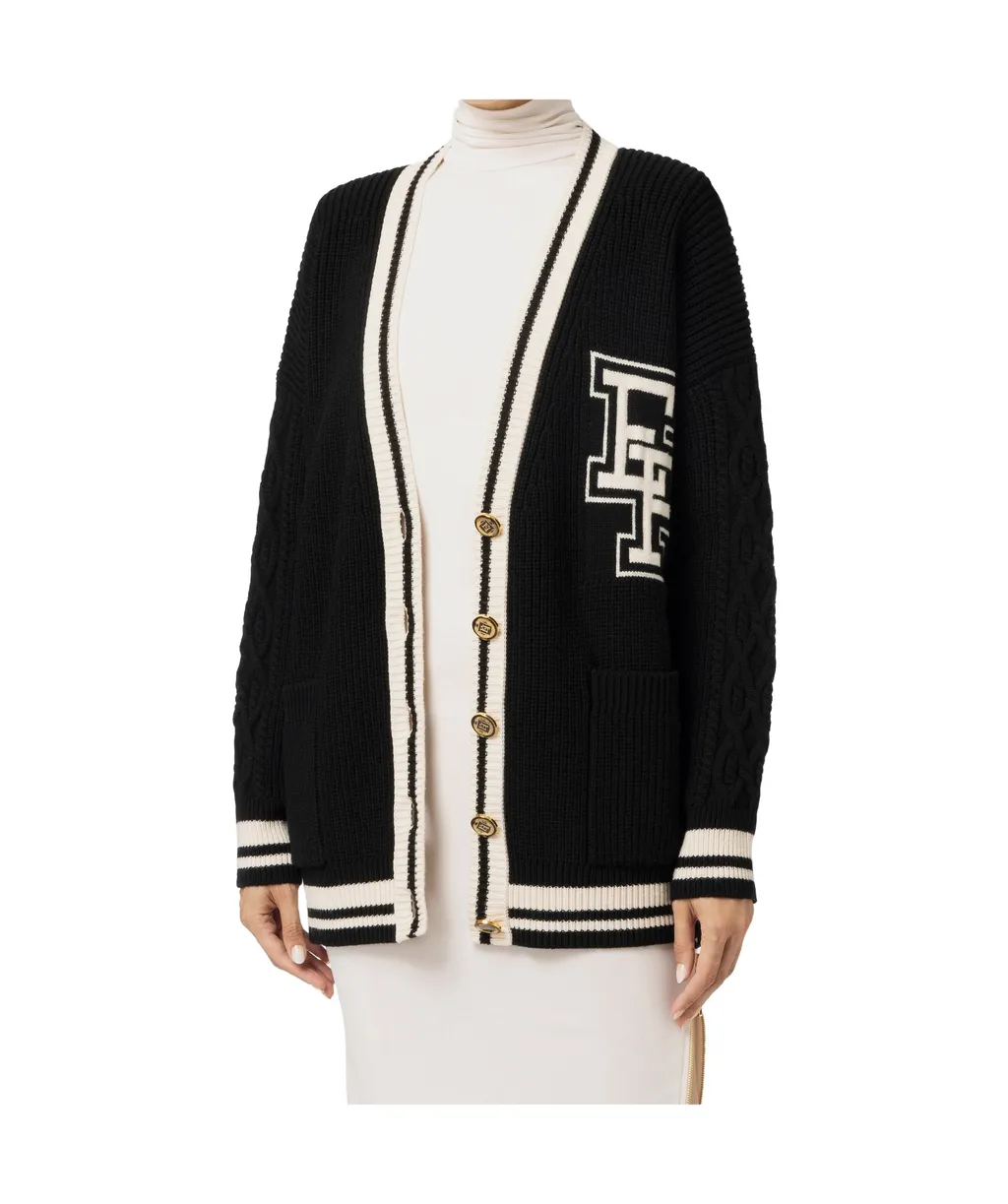 Logo Jacquard College-Style Cardigan