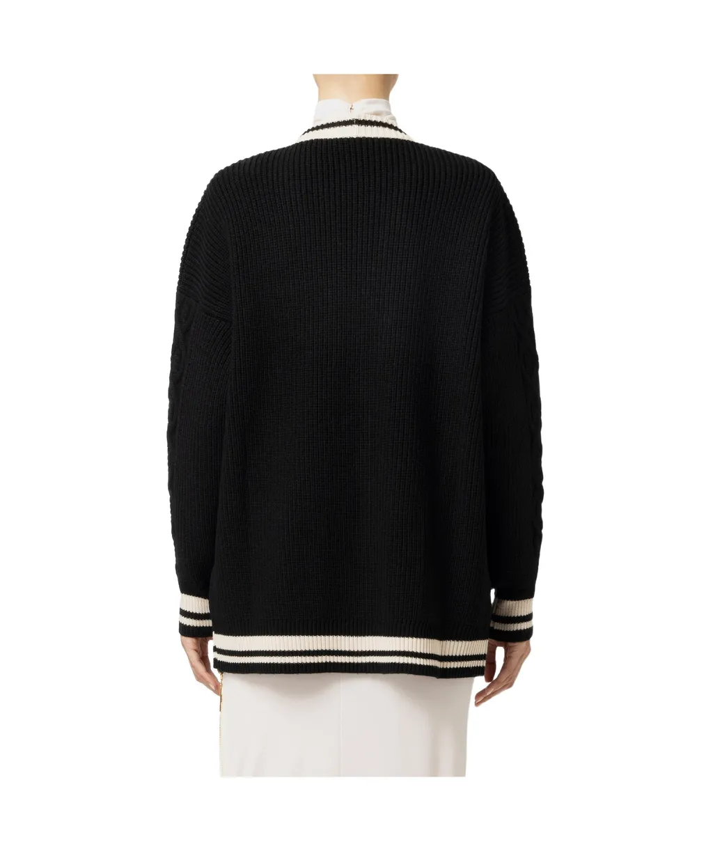 Logo Jacquard College-Style Cardigan