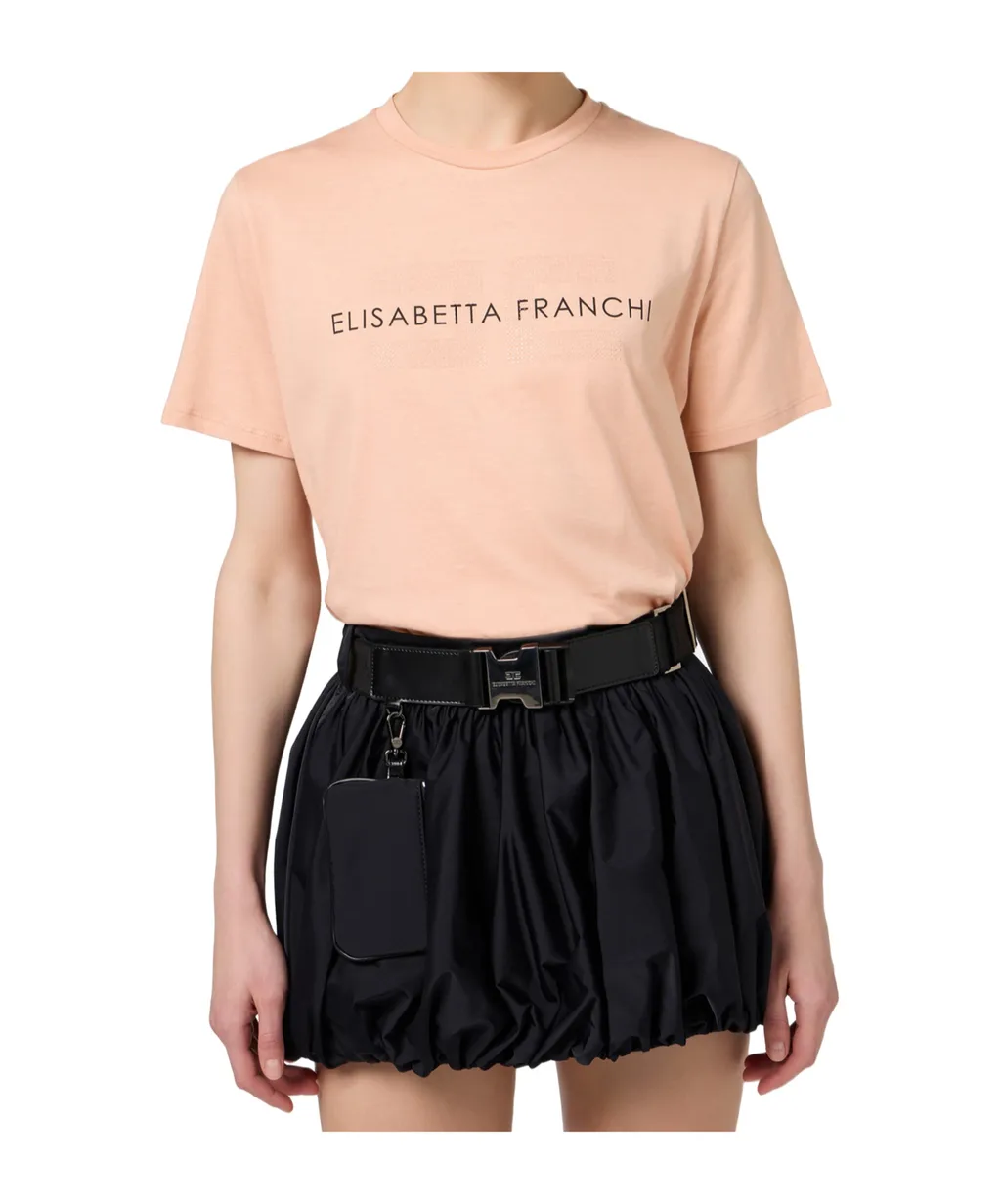 Rhinestone Logo Jersey T-Shirt